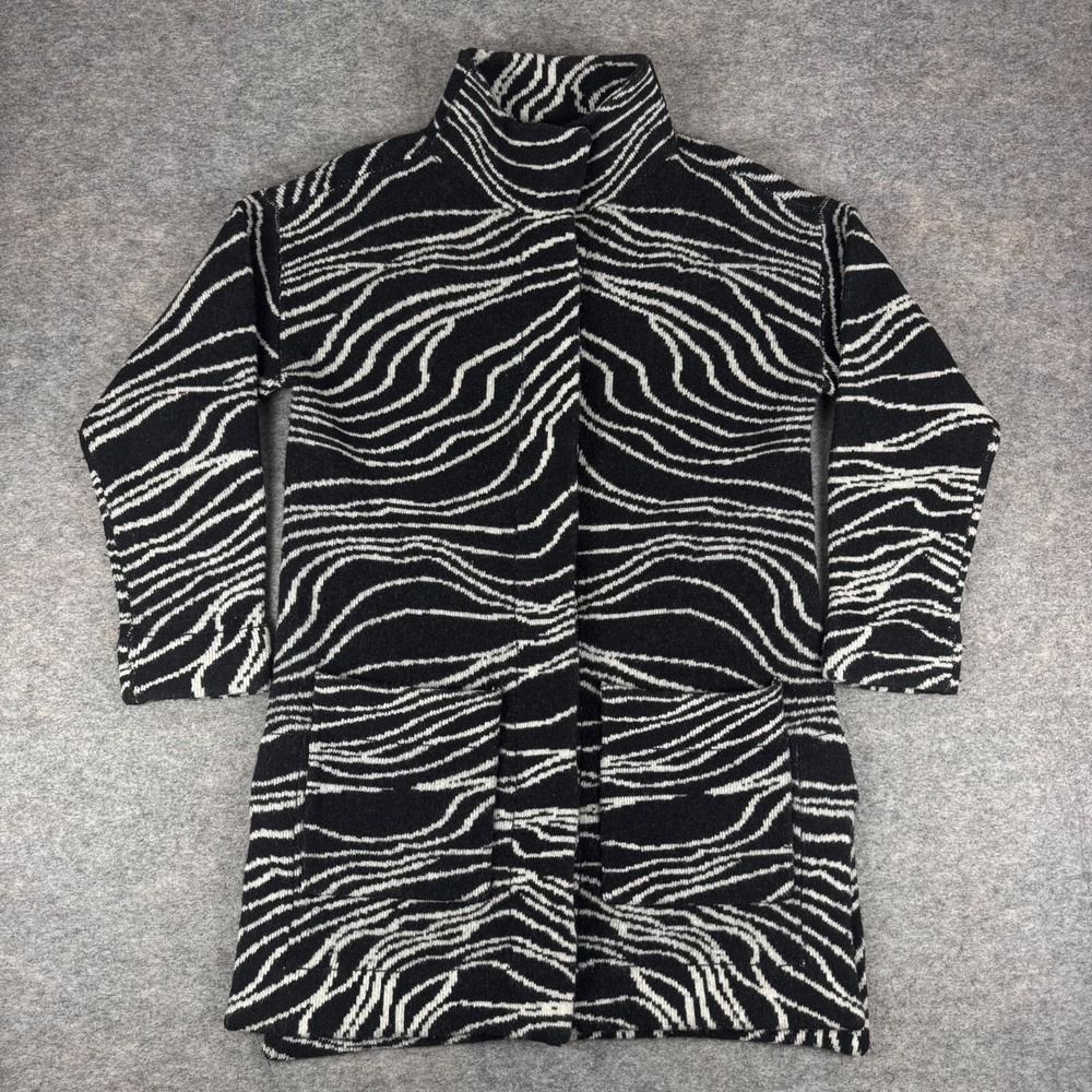 Maeve Anthropologie Eunice Funnel Neck Cardigan Sweater Coat Zebra Womens XS